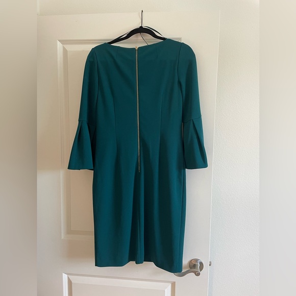 Forest Green, Eliza J Bell Sleeve Cocktail Dress - Picture 2 of 4